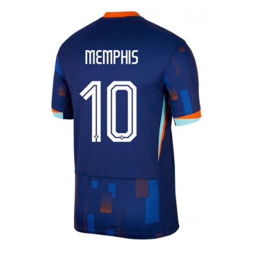 Fotballdrakt Herre Nederland Memphis Depay #10 Bortedrakt EM 2024 Kortermet